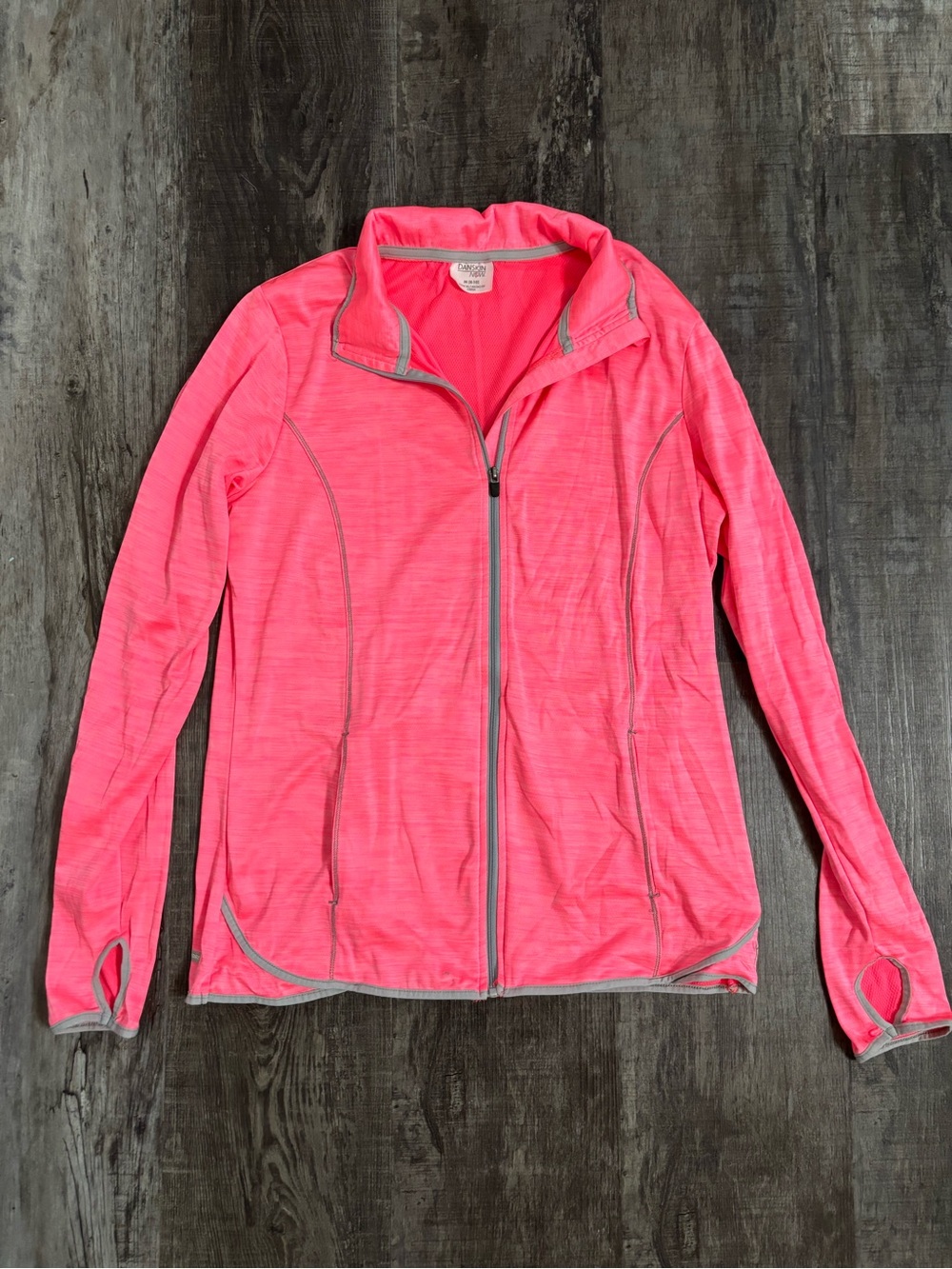Danskin Neon Pink Full-Zip Utility Jacket